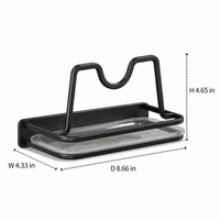 Kitchen Organiser Pot Lid Holder, Wall Mounted No-Drill Cutting Board Rack, Matte Finish Pan Lid Organiser for Busy Cooks
