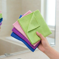 Microfiber Glass Cleaning Cloth and Microfibre Cleaning Cloths for Kitchen and Bathroom, Lint and Streak Finish
