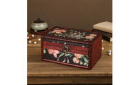 Wooden Storage Box Antique-Reminiscent of Wooden Jewelry Box Decorative Organizer for Dresser