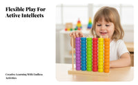 Children's Bead Counting Toy Early Learning Wooden Abacus Toy Smooth Sliding for Preschoolers