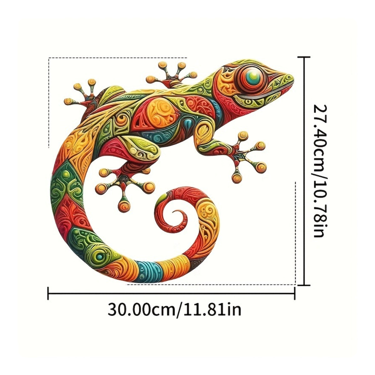 Gecko Wall Decor Iron Lizard Wall Decoration Metal Gecko Multicolor Embossed for Patio, Porch