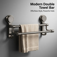 Sink Towel Bar, Carbon Steel No Drill Rack for Bathroom, Rust-Resistant Apartment Storage with 180° Rotation & Strong Suction, Secure Anti-Slip Design