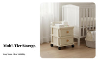 Multi-Tier Storage Cart Effortless-Pulling Drawers Plastic Drawer Cabinet on Wheels Plastic Drawer Storage Cart Strong