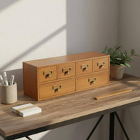 Wooden Desktop Organizer Large Capacity Multi-Drawer Storage Box Wooden Library Card Catalog No Assembly Required for Study Room