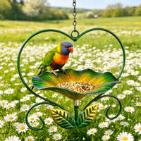 Flower Shaped Bird Feeder Heart Shape Garden Decor Drainage Holes for Outdoor