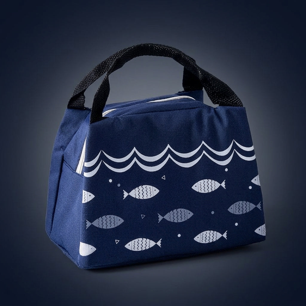 Lunch Box and Insulated Lunch Bags for Women with Front Pocket, Large Cool Bag for Camping BBQ or Food Delivery, Handheld Polyester Food Bag