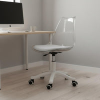 Ergonomic Armless Rolling Desk Chair Quiet Casters Rolling Computer Chair Comfortable Cushion High Load-Bearing for Students, Teens, Dorm Room, Bedroom