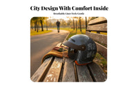 Half Helmet with Visor 3C Certified Motorcycle Half Helmet Four-Season Recreational Vehicles Head Protection for Women, Men, City Riding, Commuting