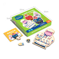 Punched Holes Animal Threading Board Printed Cartoon Lacing Practice Board Colorful Learning Toy Rounded Edges for Children