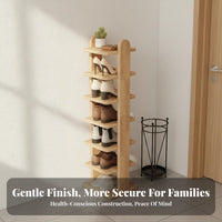 Solid Wood Shoe Rack Space-Saving Design Corner Shoe Shelf Sturdy and Hard-Wearing Multi-Tier Storage Rack for Apartment Dwellers, Homeowners