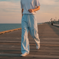 Jeanswest Unisex Ice Silk Cooling Casual Pants Loose Straight Leg Trousers for Summer