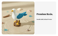 Seaside Theme Bird Model Sea Themed Resin Seagull Figurine Realistic Design Sea Bird Figurine for Beach Lovers, Living Room, Tabletop