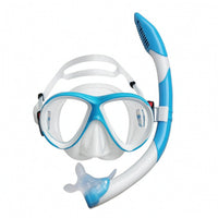 Tempered Glass Snorkel Set with Dry Snorkel Dual Lens Swim Gear Clear View for Beginners