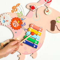 Develops Fine Movement Skills Wall Mounted Activity Center Sturdy Wood Construction Wooden Sensory Wall Panel Polished Edges Educational Busy Board Encourages Independent Play for Kindergarten