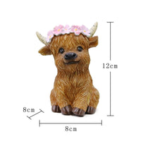 Highland Cow Figurine Lifelike Details Farmhouse Decor Handmade for Living Room