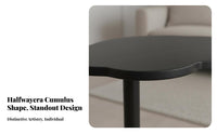 Movable Cumulus-Shaped Pedestal Table Irregular Shape Household Furniture Space Saving Rounded Corners for Homeowners, Apartment Dwellers, Interior Decorators, Next to Sofa, Living Room, Bedroom, Small Areas