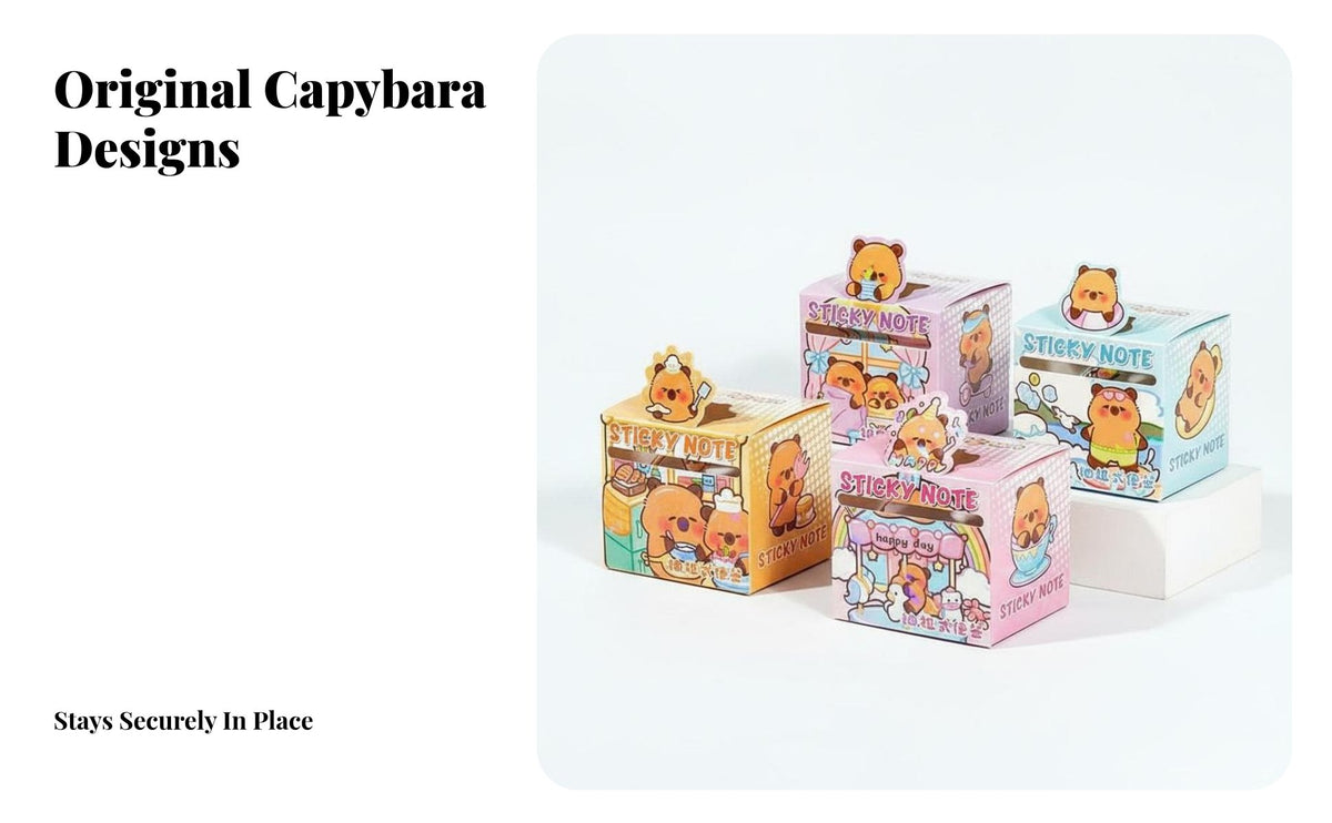 256 Sheets Capybara Y Notes Full Back Capybara Y Note Effortless Tear to Tear Pull-out Memo Tape for Students, Kids, Learning, Desk, Home