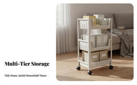 Rolling Storage Cart Movable Mobile Shelving Unit Slim Rolling Storage Cart Space Saving Multi-Tier Utility Trolley for Bathroom