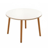 Nordic Design Round 4-Person Table Minimalist Design Cafe Furniture Space Saving Stable Base for Apartment Dwellers, Homeowners, Families, Dining Room, Coffee Bar, Office, Kitchen