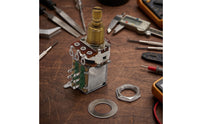 B500K Potentiometer with Switch Compact Guitar Control Pot with Knurled Shaft Threaded for Luthier, Guitarists