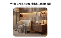 End Table with Drawer Nightstand Modern Minimalist Bedside Storage Engineered Wood Surface Functional Italian Style Suitable for Bedroom Hotel Room Lounge Apartment