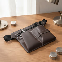 Leather-Like Barber Waist Bag Structured Waist Bag with Adjustable Strap Handsunrestricted Hairdresser Tool Pouch Easy to Clean for Hairdressers, Barbershop