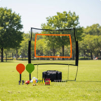 Portable Shuttlecock Training Set Freestanding Shuttlecock Net with Rackets Allall-Inclusive Badminton Set with Rackets Compact for Beginners, Families, Backyard, Park, Driveway