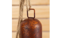 Cylindrical Bell Vintage-Style Bell with Rope Hanger Rustic Ornament for Christmas Tree, Wreath