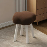 luxuriously soft Texture CumulusShaped Pouf Minimalist visual & aesthetic Round Boucle Pouf Modern Design Vanity Stool adaptable for Makeup fans, young women, Nail Technicians, Bedroom, changing area, Entryway, Office