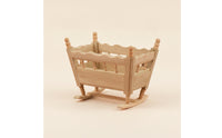 Dollhouse Cradle Unpainted Wooden Doll Cradle Model Unfinished Miniature Rocking Bed for Collectors, Hobbyists, Craft Displays, Dioramas