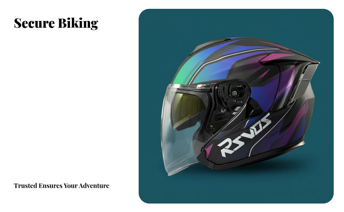 Double Visor Helmet Four-Season 3/4 Open Face Helmet Protection for Unisex, City Commuting
