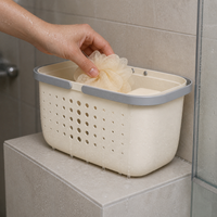 Portable Shower Caddy Basket with Drainage Holes for Bathroom and Dorm