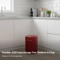 Hands-Effortless Operation Double Opening Trash Can Large Capacity Foot Pedal Trash Can Sturdy PP Material Soft Close Waste Bin Odor Control for Bedroom, Living Room, Kitchen, Bathroom