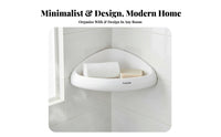 Triangular Corner Shelf Drill Installation Suction Holder Corner Shelf No Shower Organizer for Residents, Students, Dorm Room, Kitchen