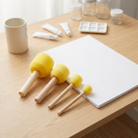 Foam Paint Brushes for Kids, Sponge Paint Brushes Set with Wooden Handle, Round Sponges Brush Foam Paint, Painting Sponges for Acrylic