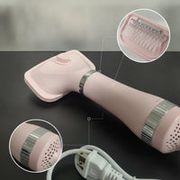 2-in-1 Pet Grooming Dryer Brush Adjustable Temperature Dog Hair Dryer with Brush Portable Cat Grooming Blower Fast-Drying for Dogs