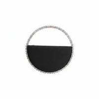 Elegant Rhinestone Circle Bag Formal Event Crystal Handle Purse Sequin-Design Glow for Wedding, Banquet