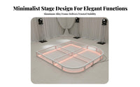 LED Glass Stage Remote Controlled Illuminated Walkway Stage Modular Design Reinforced Glass Display Stage for Fashion Shows, Nightclubs, Hotel Lobbies