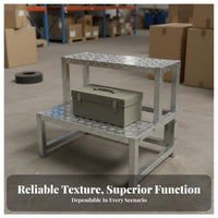 Industrial Step Ladder Non-Slip Steps Stage Step Ladder Reinforced Structure Heavy Duty Metal Steps for Shopkeepers, Painters, Stockroom, Garage