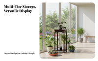 Chinese Design Plant Stand Multi-Function Chinese Design Flower Pot Holder Solid Wood Fish Tank Stand for Living Room, Balcony, Entryway