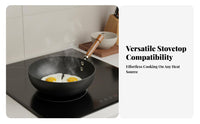 Uncoated Iron Wok Uncoated Flat Bottom Wok Hammered Stir-Fry Pan Versatile Cookware Easy to Clean for Small Families