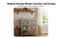 Rust-Proof Stainless Steel Kitchen Cabinet Heavy Duty Freestanding Kitchen Cupboard Large Capacity Freestanding Dish Cabinet Easy to Clean for Homeowners, Families, Renters, Dining Room, Garage, Bathroom, Office