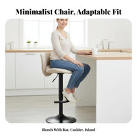 Modern Design Adjustable Swivel Stool with Backrest Ergonomic Back Support Adjustable Pedestal Pubtool Built-in Footrest Bar Furniture Upholstered Seat for Homeowners, Business Owners, Adults, Kitchen Island, Reception Desk, Restaurant, Dining Room