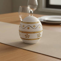 Ready Egg Shaped Candle Holder Hand-Painted Accents Cracked Egg Tealight Holder House Decoration for Desktop