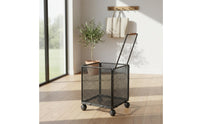 Lightweight Portable Shopping Trolley Wheeled Grocery Trolley 4 Wheels Household Carrier for Supermarket