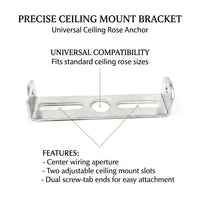 Iron Ceiling Light Bracket for Home Office, Stamping Process Wall Mount Hanging Plate, Straight Bar with Bent Ends, DIY Lighting Fixing Strip