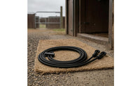 Snap Hooks Braided Rope Rein Black Equestrian Reins Flexible Bridle Accessory Round Profile