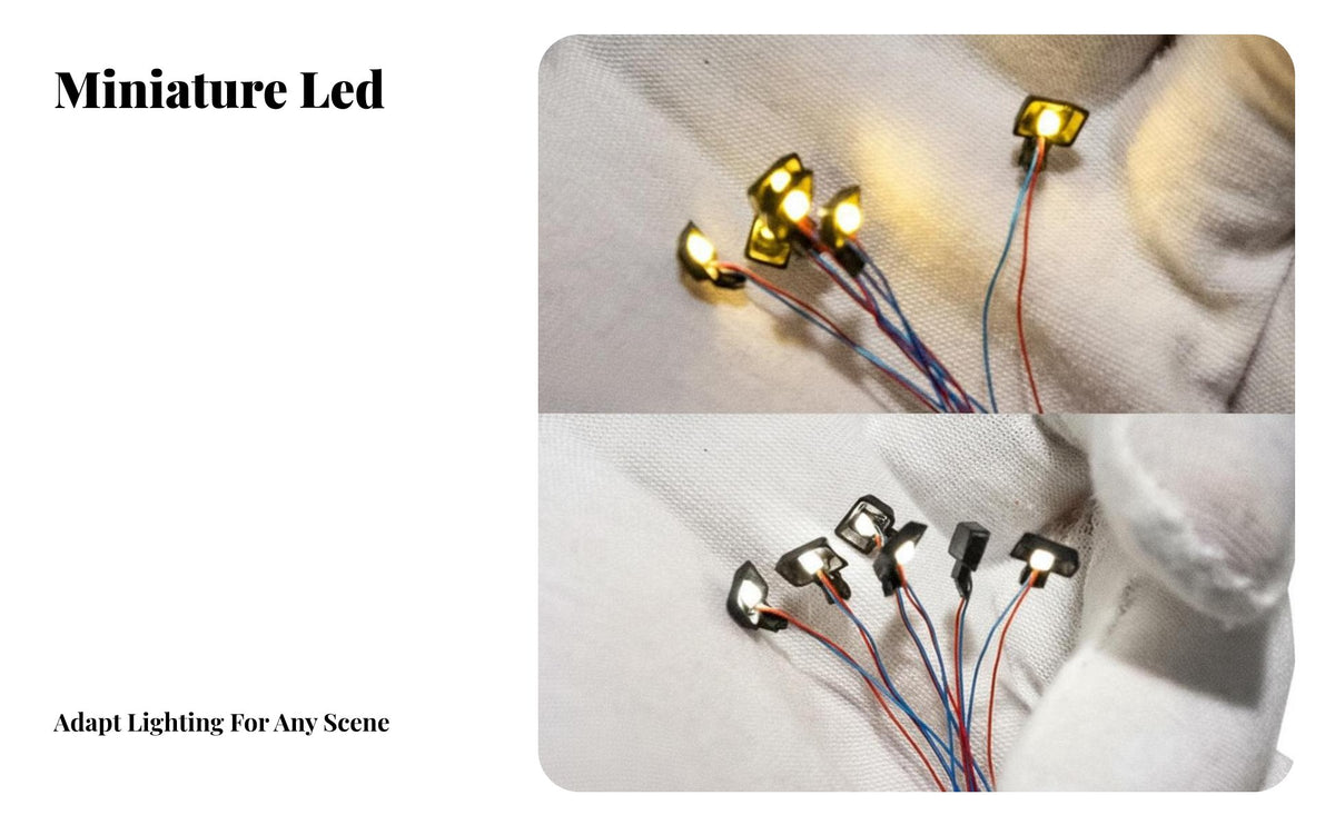 LED Model Focused Lamp 3V Low Electrical Potential 1/87 Scale Lamp DIY Micro Landscape Light for Hobbyists, Model Builders, Sand Tables, Dioramas
