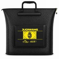 Reinforced Waterproof Fishing Bag, Black Carbon Fiber Fishing Bag, with Zipper and Side Pocket, for Voluminous Equipment
