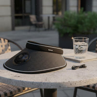 Lightweight USB Charging Fan Visor Breathable Fan Sun Visor Wide Brim Headwear for Beach, Gardening